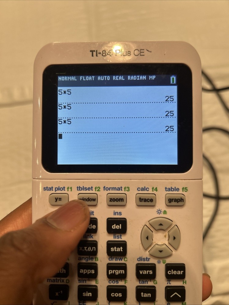 Texas Instruments TI-84 Plus CE White Graphing Calculator Tested W Case Cable