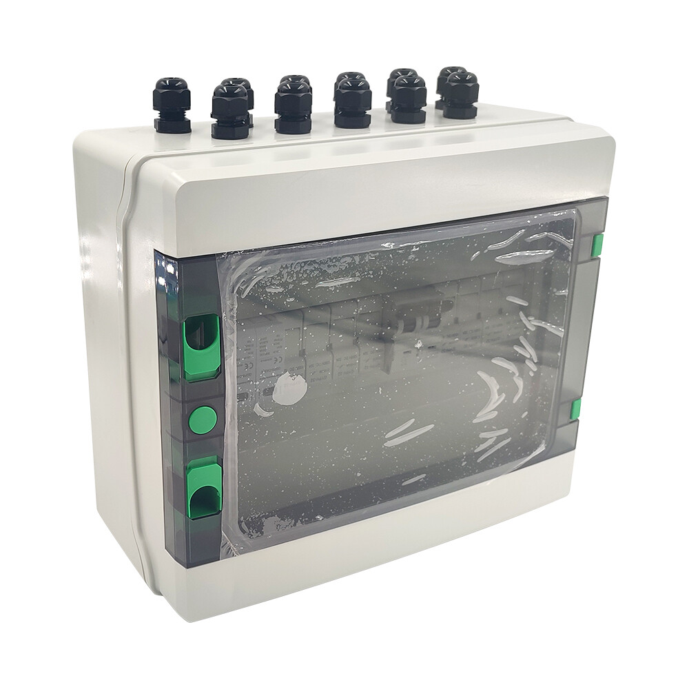 Solar PV Combiner Box Plastic 30A 2 string 500DC Circuit Breaker Solar Panel NEW