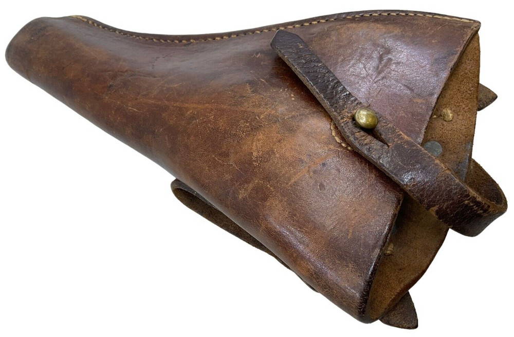 WW1 British 1914 Pattern Leather Open Top Holster TANK CORPS Regimental Marked