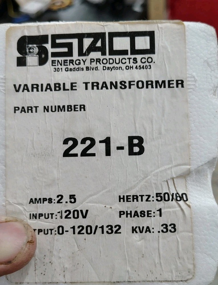 Staco Energy 221-B Variable Transformer 120v New Open Box Multiple Available!