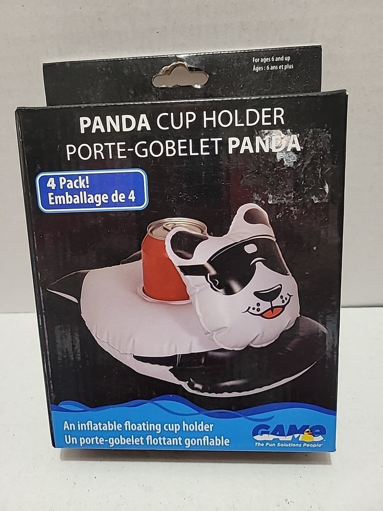 Panda Bear Inflatable Pool Float Cup Holder, 4-pack