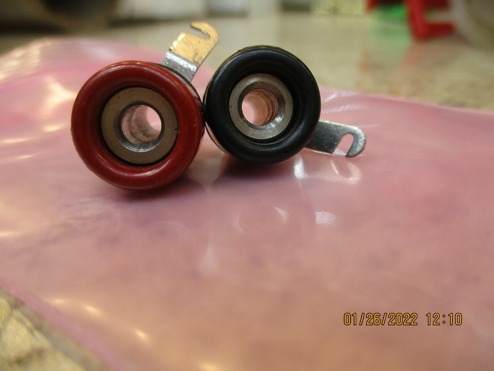 Vintage PAIR Chassis Banana Jack Bakelite Open Face