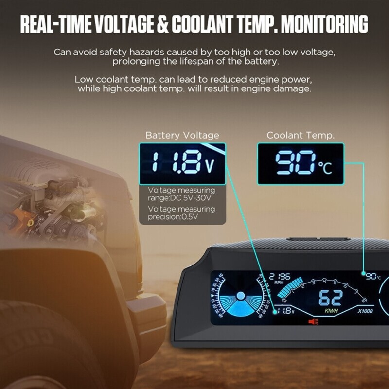 Universal Vehicle Modiffied Accessory Car OBD Multifunction Gauge Speedometer