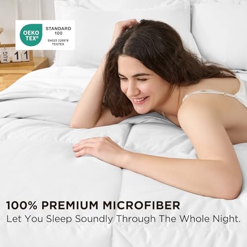 7 Pieces Comforter Set - Utral Soft Microfiber Bedding Set, Thick King White