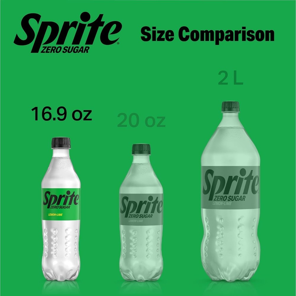 Zero Sugar Lemon Lime Diet Soda Pop Soft Drinks, 16.9 fl oz, 6 Pack
