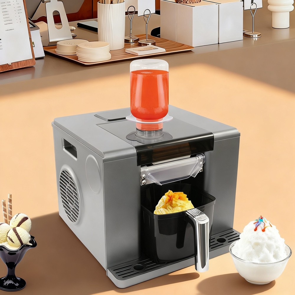 Snowflake Ice Making Machine Shaved Ice Machine Automatic Shaved Ice Maker Grey