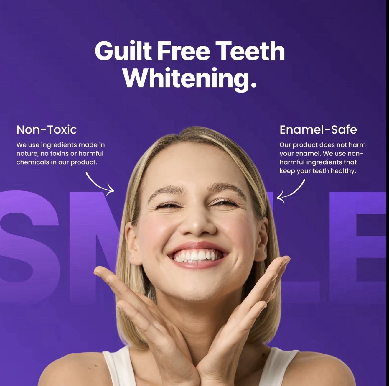DRDENT Purple Whitening Strips: 14 strips, Enamel-Safe, Peroxide-Free Teeth