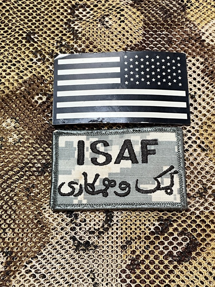 US Army IR Flag & ISAF ACU Patch URDU