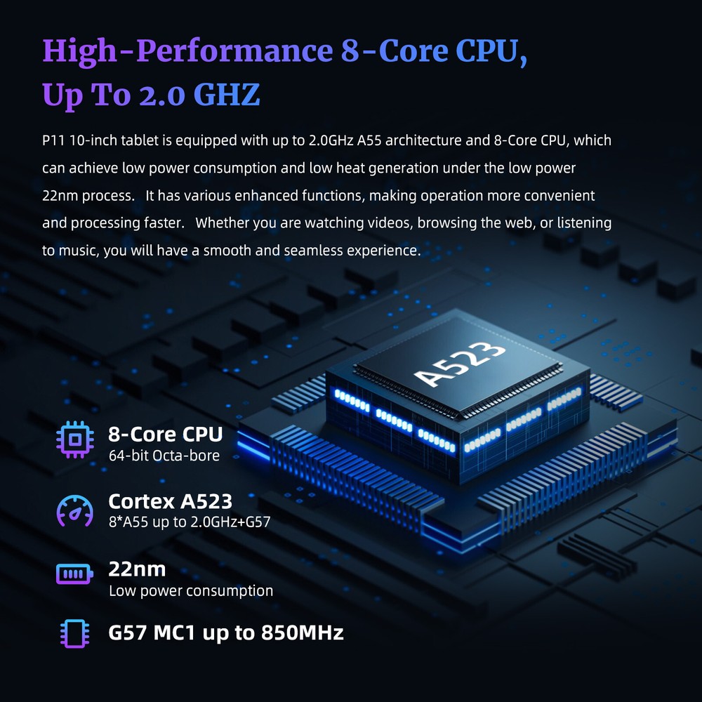 Tablet Octa-Core Android 13 Tablet 6+64GB Dual Camera Bluetooth WIFI Grey