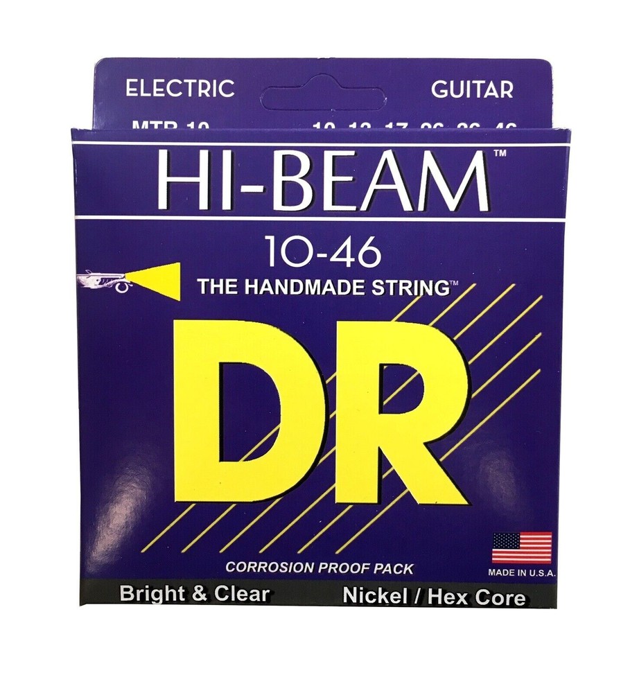 DR Guitar Strings Electric High Beam 10-46 Nickel Plated Hex Core Medium