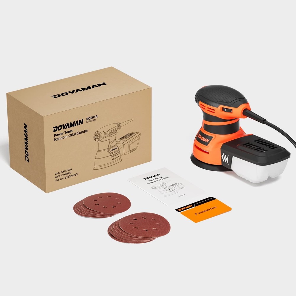 DOVAMAN ROS01A Orbital Sander, 3A Random Orbit Sander, 6 Variable Speeds, Up ...