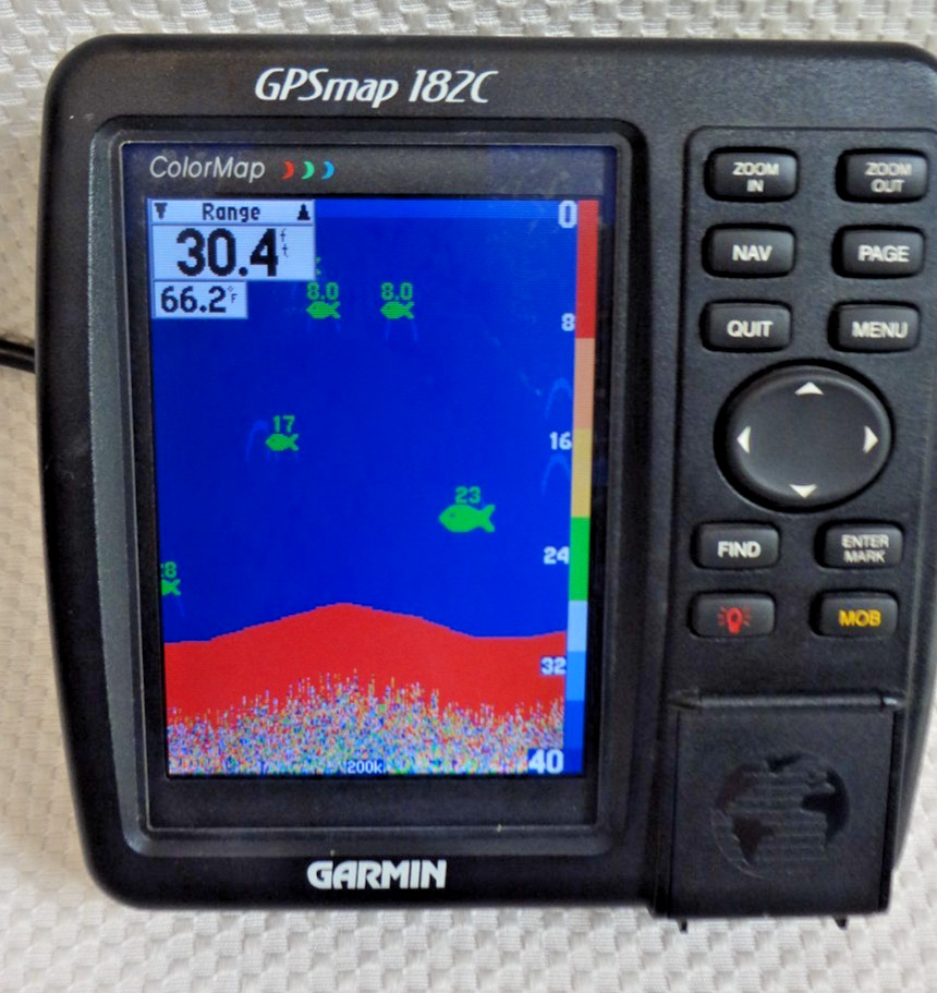 GARMIN GPSMAP 182C MARINE CHART PLOTTER FISHFINDER GPS UNIT w/ KNOBS & COVER