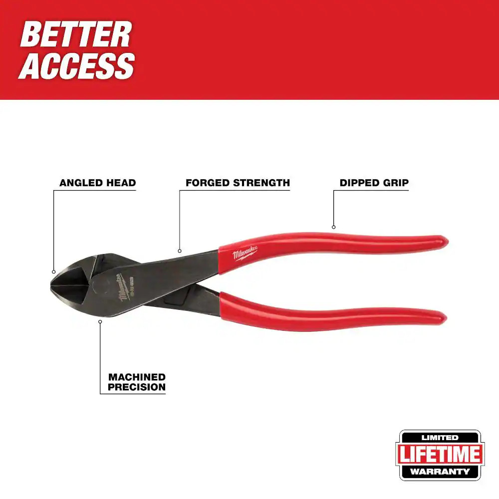 8 In. Dipped Grip Diagonal-Cutting Plier with Angled Head