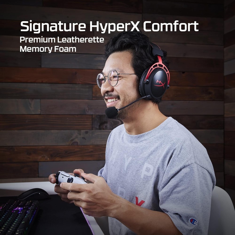 HyperX Cloud Alpha Wireless PC Gaming Headset, Memory Foam 300-hour battery life