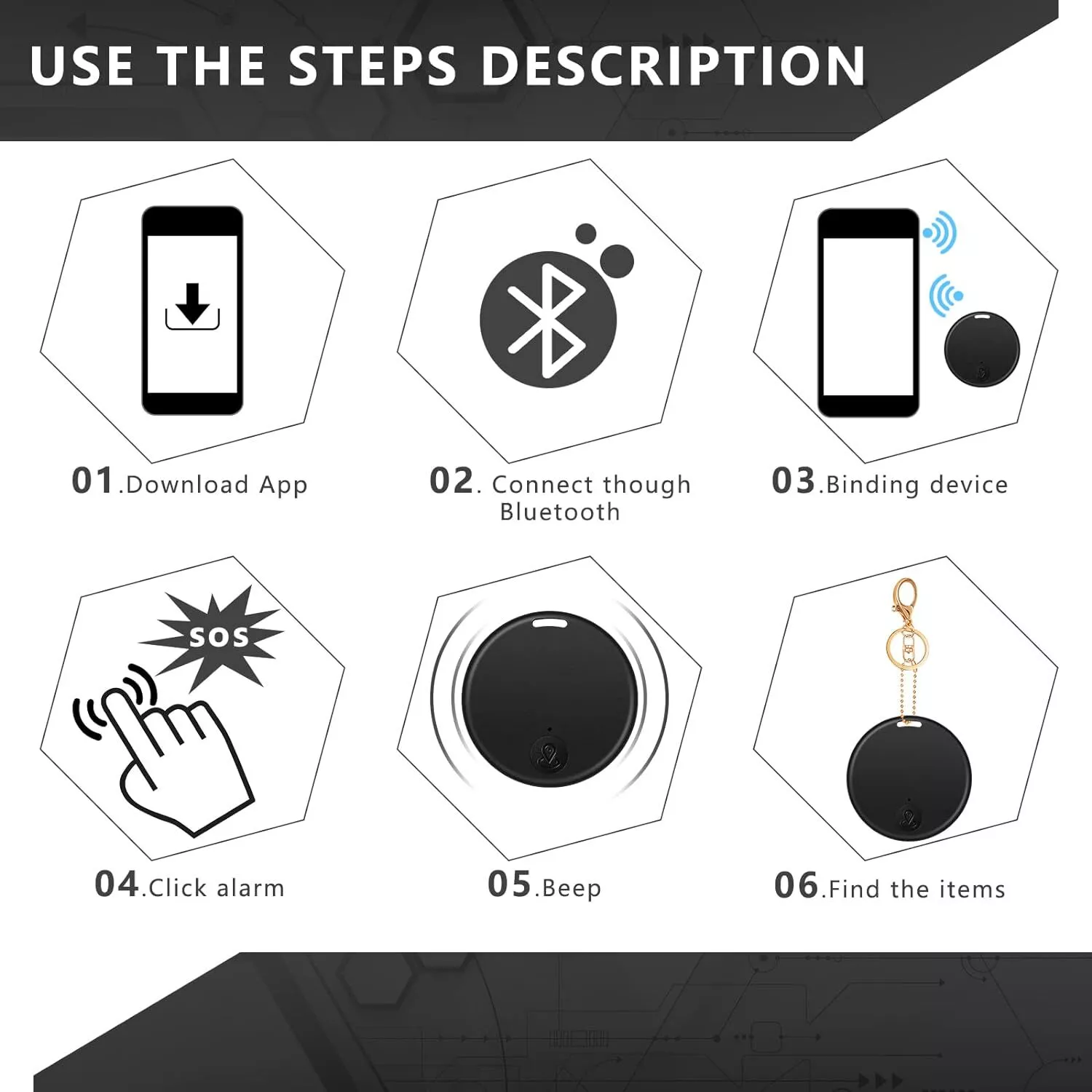 Bluetooth Mini GPS Tracking Air Key Tag Child Pet Finder Location Device LOT