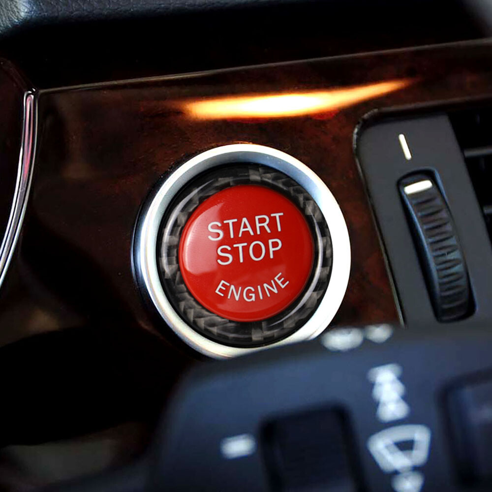Red Engine Start Stop Push Button Cover&Ring Trim For BMW E90 E92 E93 2009-2012