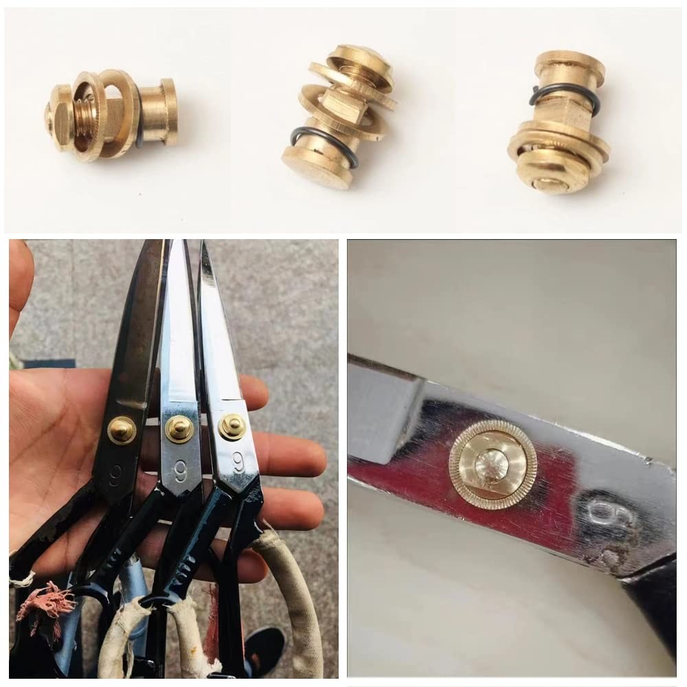 TorSor 3 Pack Tailor Scissors Pivot Bolt and Nut Replacement Central Copper