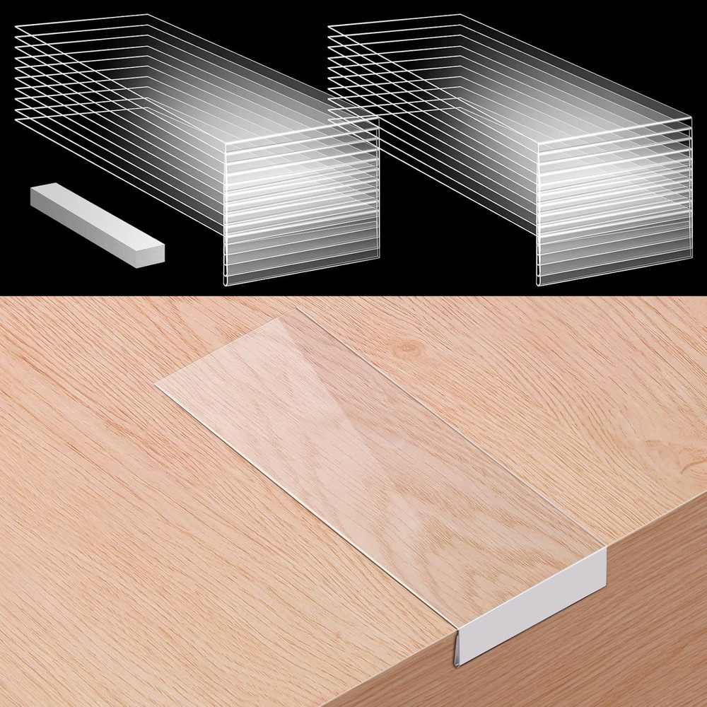 20 Pieces Moveable Shelf Label Holders with Insert, Clear Shelves Tag Moveab...