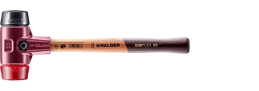 Halder 3026.050, Simplex Mallet with Black Rubber & Red Plastic Inserts