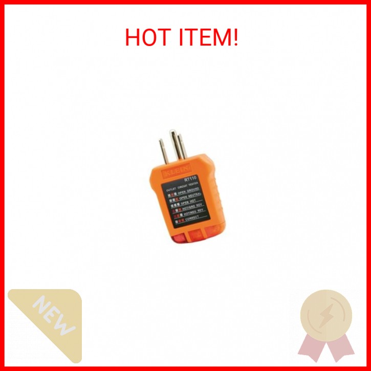 Klein Tools RT110 Outlet Tester, AC Electrical Receptacle Tester for North Ameri