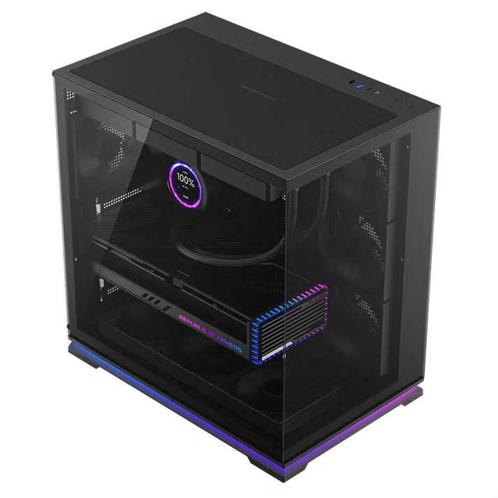 SAMA Image Fly Light Black Case - Hidden LED Strips, Back-Insert Motherboard