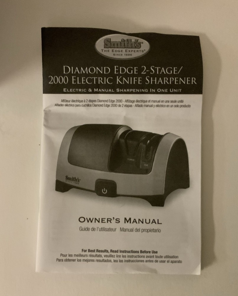 Smith's Diamond Edge Electric Knife Sharpener 2000 in Original Box with Manual.