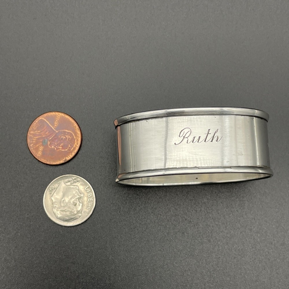 Sterling Silver Napkin Ring Engraved Name “Ruth” Webster