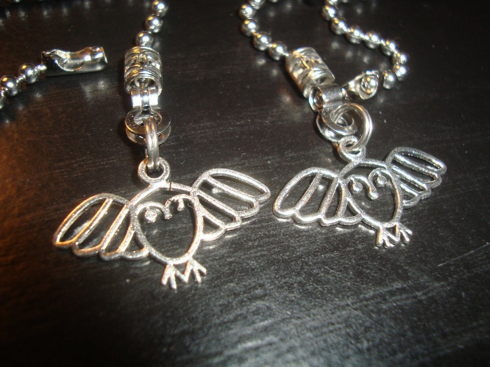 Pair Ceiling Fan Pull Chains Charming Owl Pendants Decorative Light/Lamp Pulls