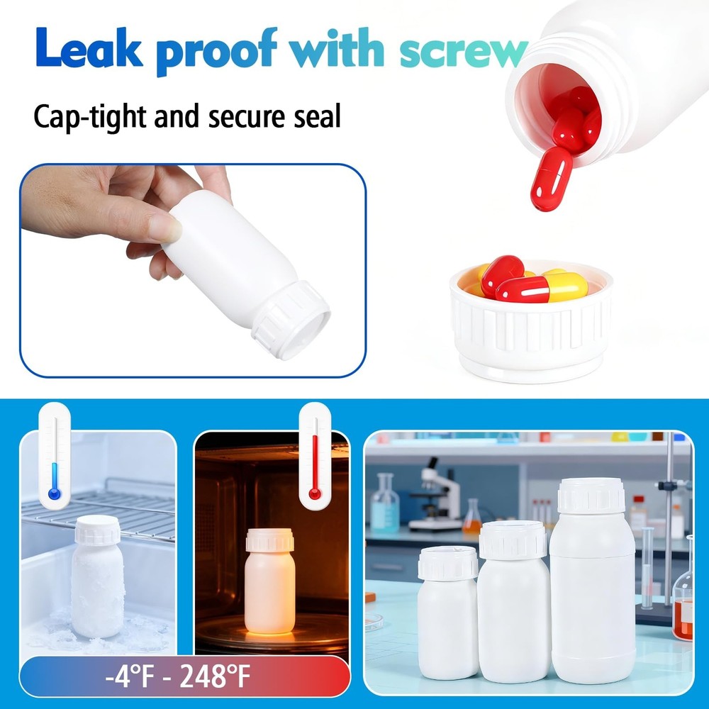 6Pack 1oz Plastic Small Travel Bottles - Empty Containers with Lids, EVOH Hig...