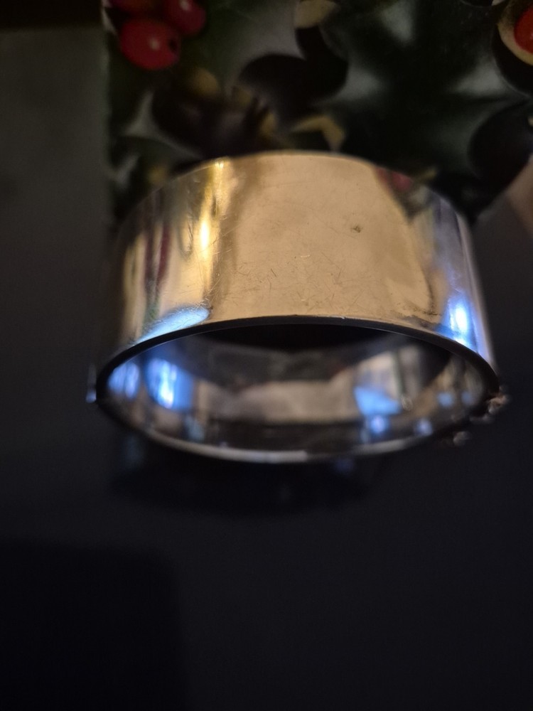 9ct Gold Front On Silver 1938 Wide Silver Bangle