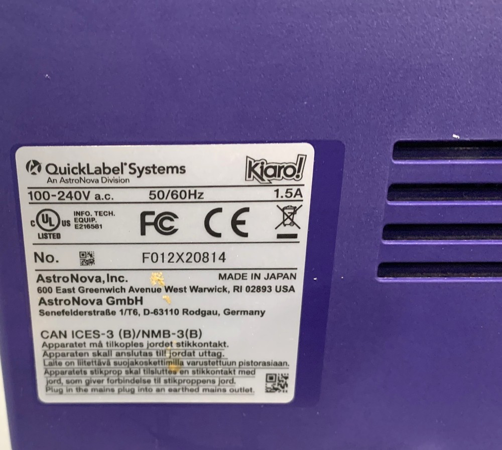 QuickLabel Systems Kiaro! Color Label Printer Power Tested