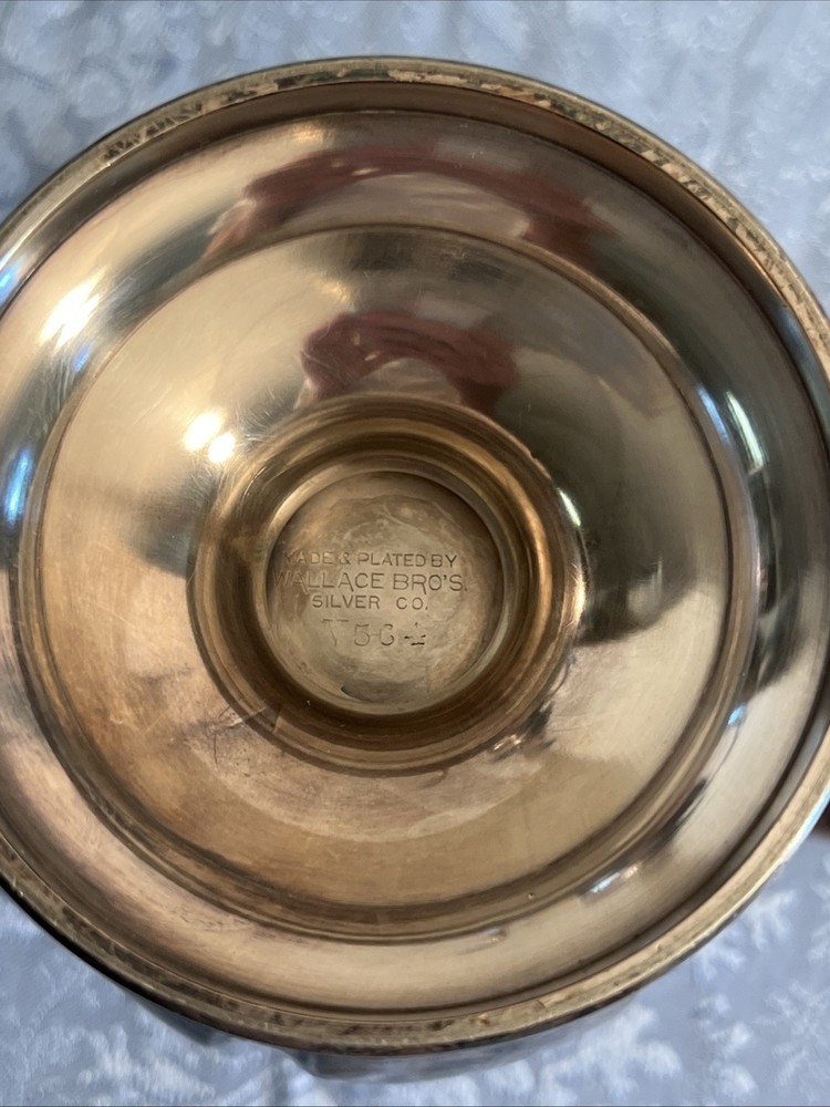 Antique Silver Plate Tea Set / Service By Wallace Bros Silver Co, Monogrammed