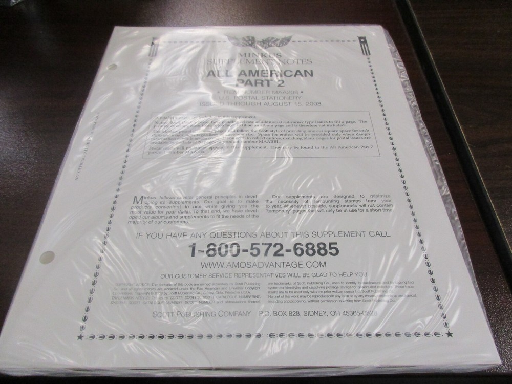 "MINKUS"SUPPLEMENT NOTES ALL AMERICAN PART #2  W/FREE SHIPPING!!!