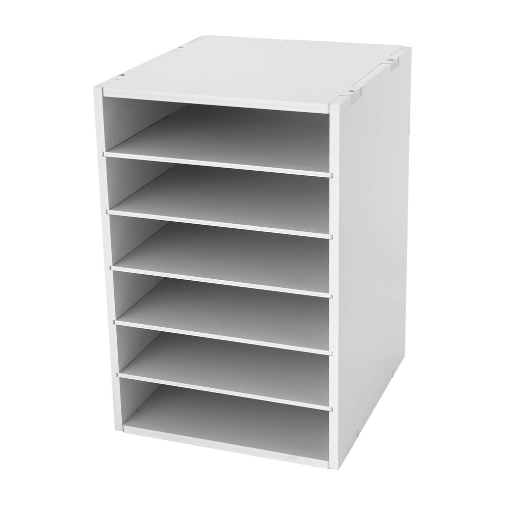 White Desktop Organizer Desktop File Holder File Organizer Modern Rectangular
