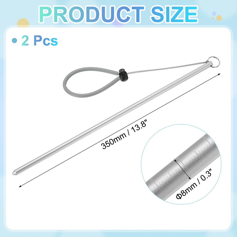 Diving Pointer Stick, 2Pcs Alloy Diving Stick Rod with Measurement, Gray