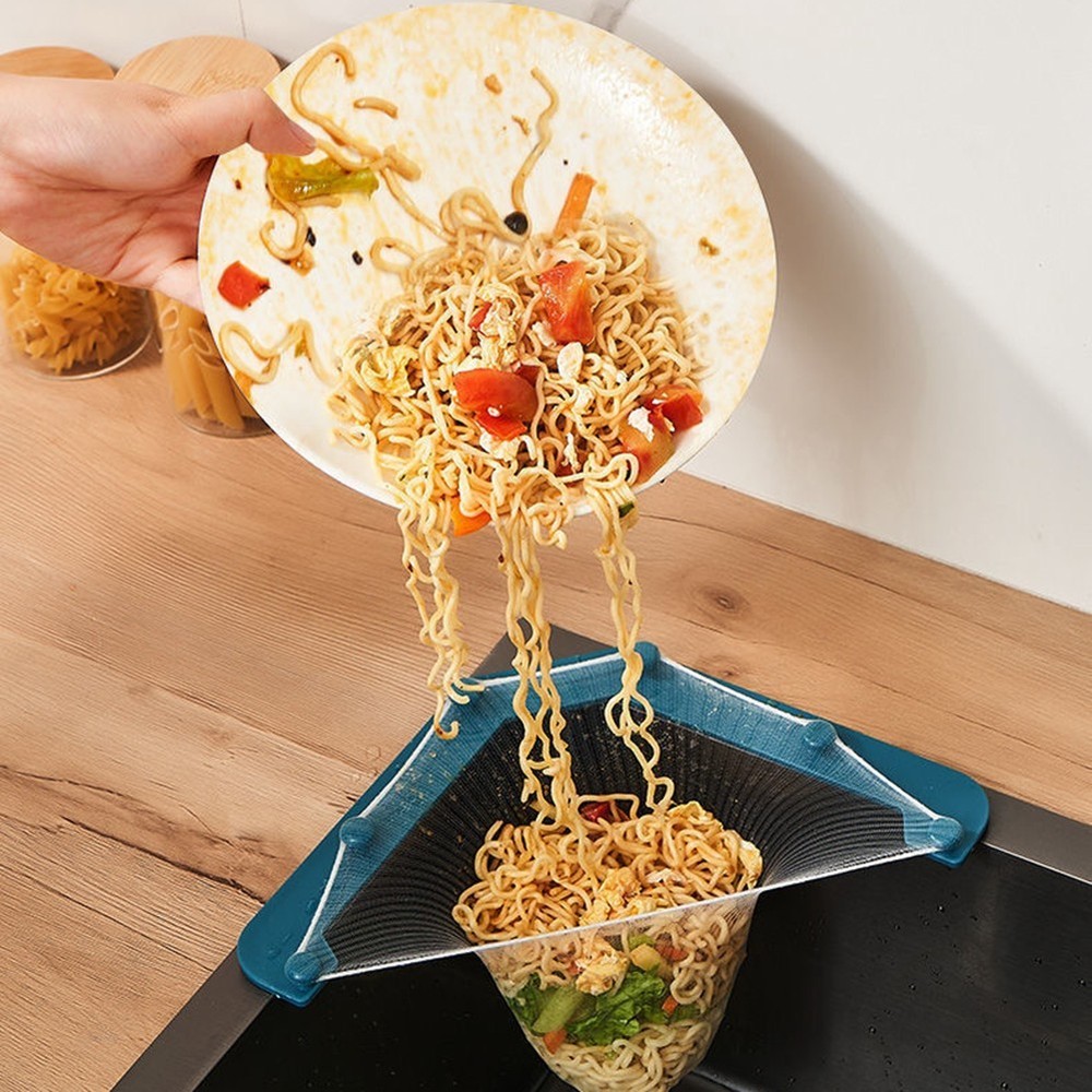 16.5 x 16.5 x 1 cm Triangular Sink Strainer Basket for Home Kitchen Use