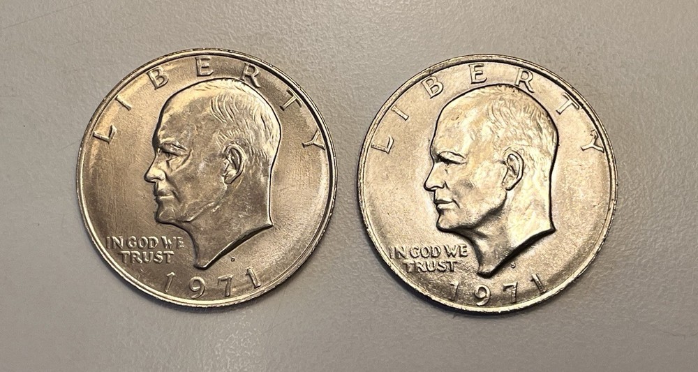 Two High Grade 1971-D Eisenhower IKE Dollars