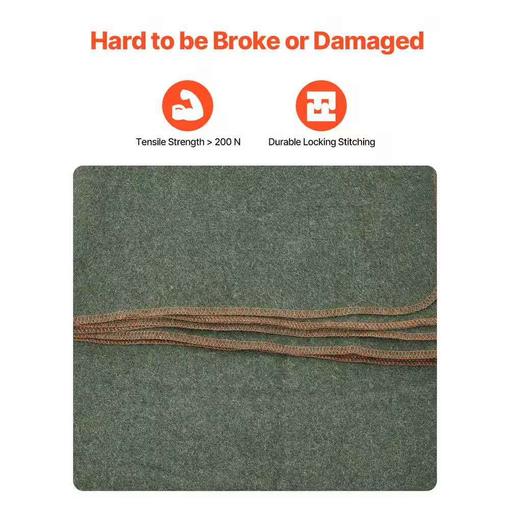 Wool Camping Blanket, Large Warm Stadium Blanket, Waterproof & Windproof, Flame