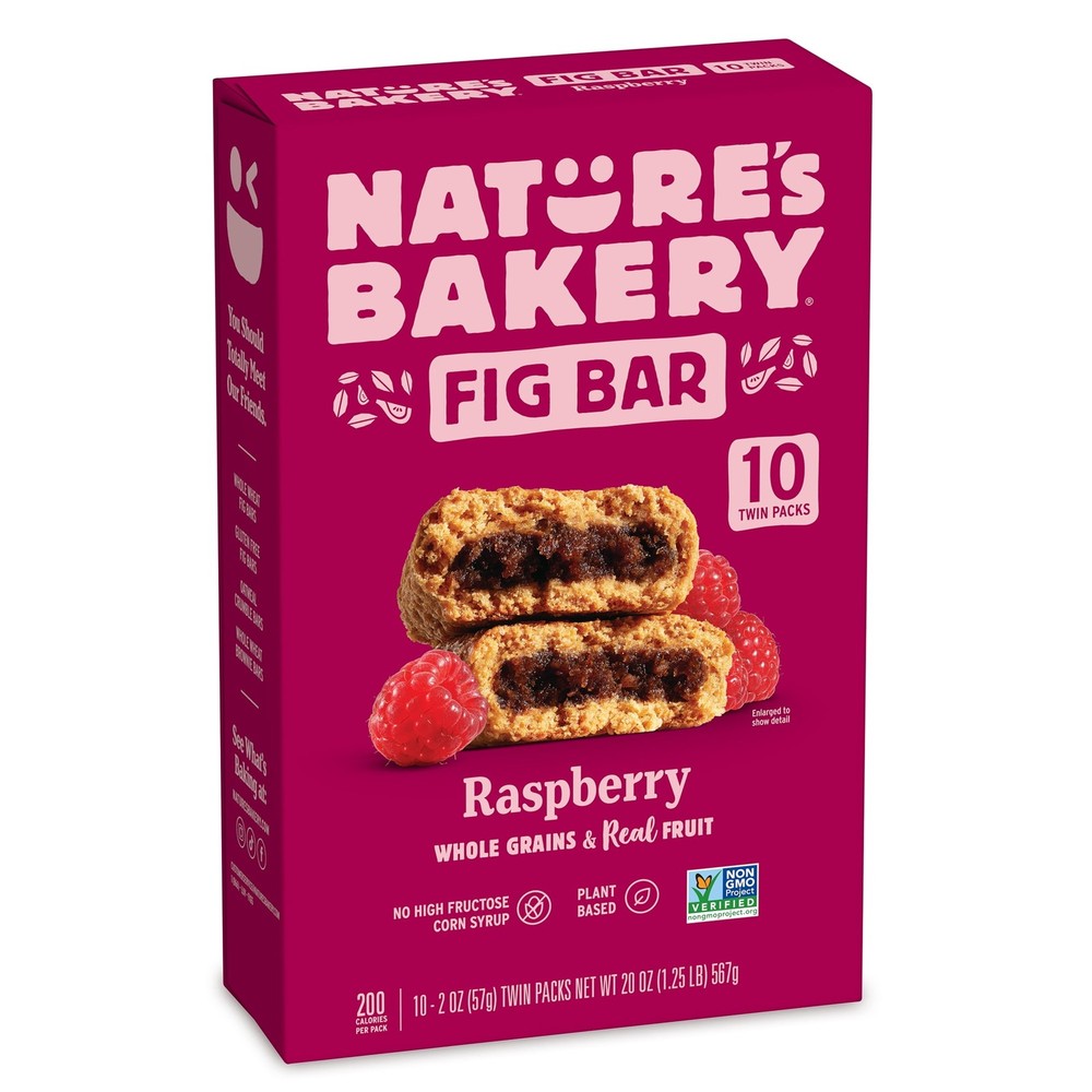 Raspberry Fig Bars Snack 10 Pack 2 oz Each Box
