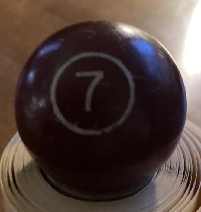 BILLIARD BALL 1 1/2" DIAMETER VINTAGE #7 BURGUNDY POOL BALL SOLID REPLACEMENT