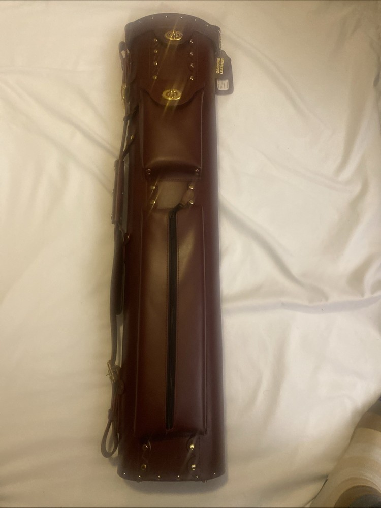Pool Case 3x7 Inverted Leather Cowboy Case - Brown