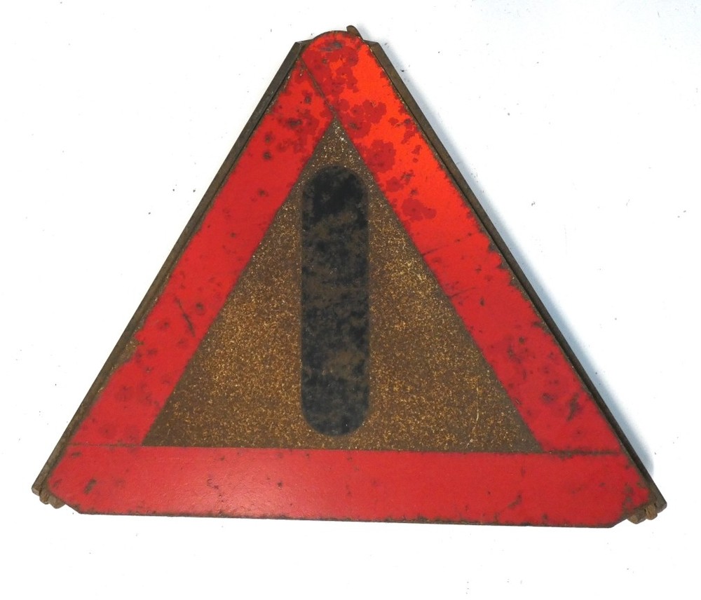 Vintage Car Warning Triangle, Solid