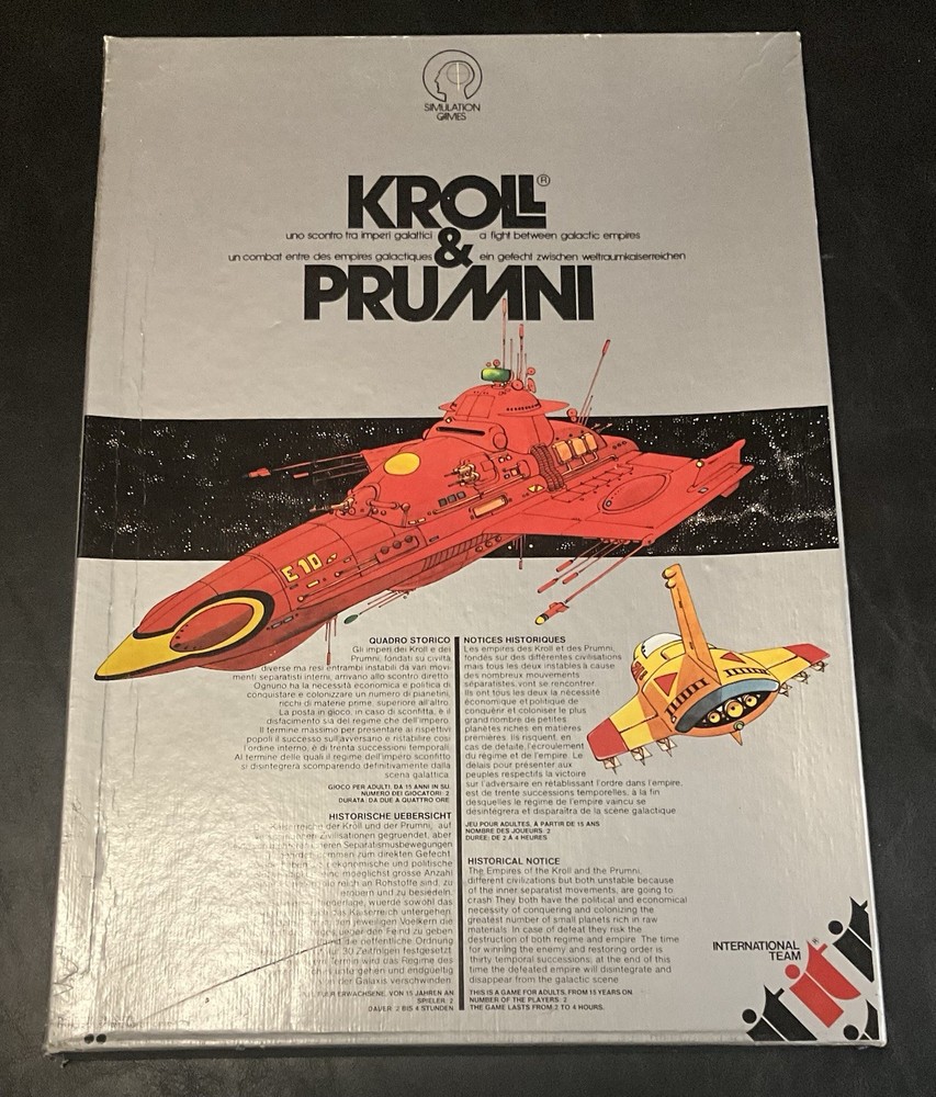 Kroll & Prumni 1979 Vintage Simulation Game. UNPUNCHED