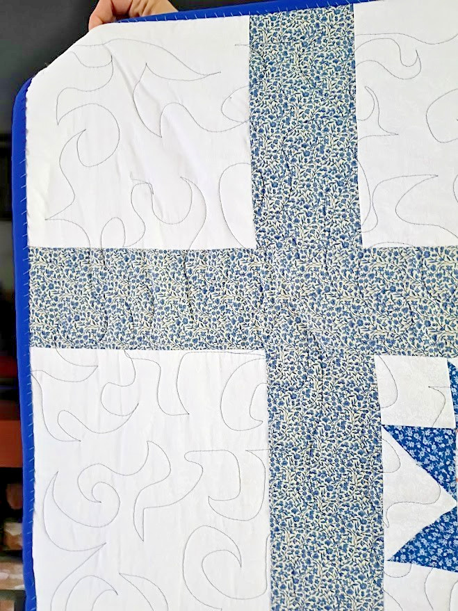 Bright Colors Handmade Patchwork Throw Quilt Cotton Multicolor Fish 71" x 61"