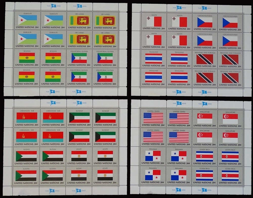 U.N. Scott #350-365 • 1981 Flags - Full Sheets (MNH-OG) - REDUCED PRICE!!