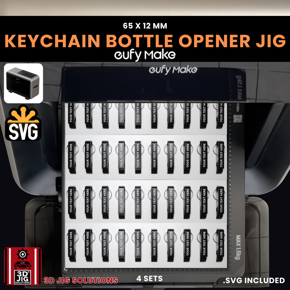 EufyMake E1 UV Printer Jig | Keychain Bottle Opener Template