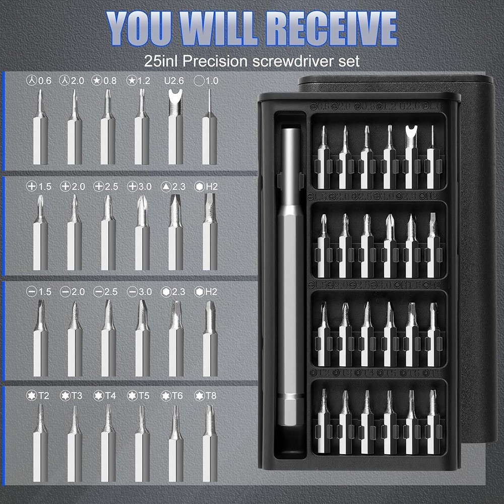 24 In 1 Small Precision Screwdriver Set Magnetic Mini Screwdriver Bit Set For PC