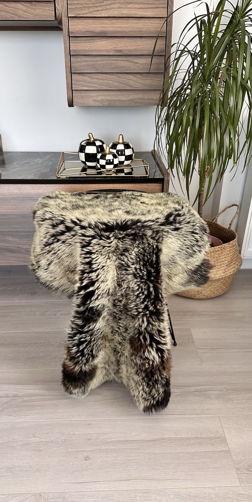Set Of 3,%100 Toscana Sheepskin Rug,Sheepskin Pelt,color,black,bej