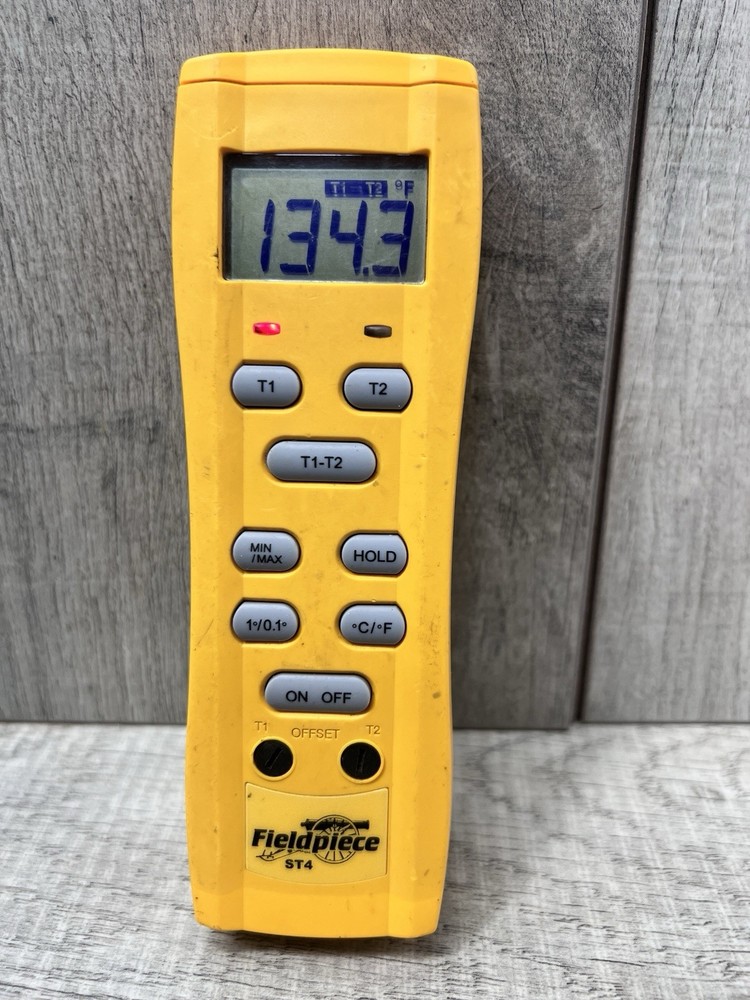 Fieldpiece ST4 Dual-Temperature Meter Handheld Device With Rubber Case Tested