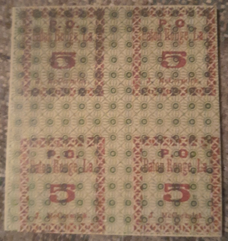 Confederate Counterfeits Stamps By Samuel C.upham Baron Rouge Louisiana Stamp